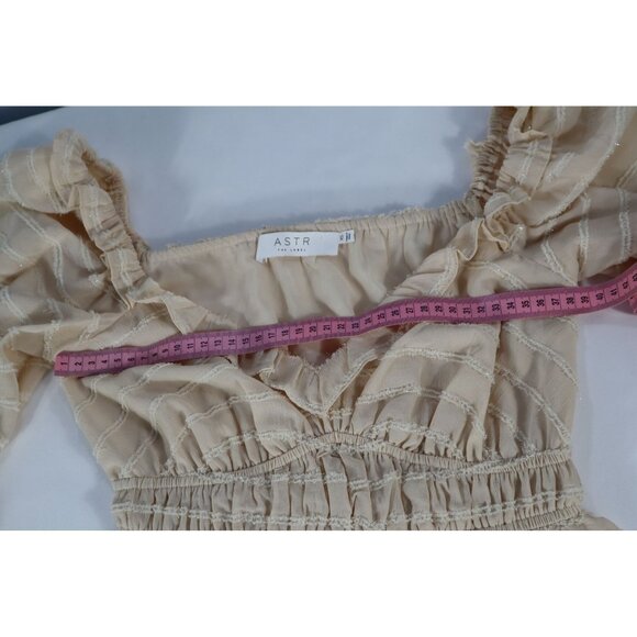 ASTR The Label women's Cream‎ Long-Sleeve Peplum Top XS  Ruffle Detail - Picture 10 of 12